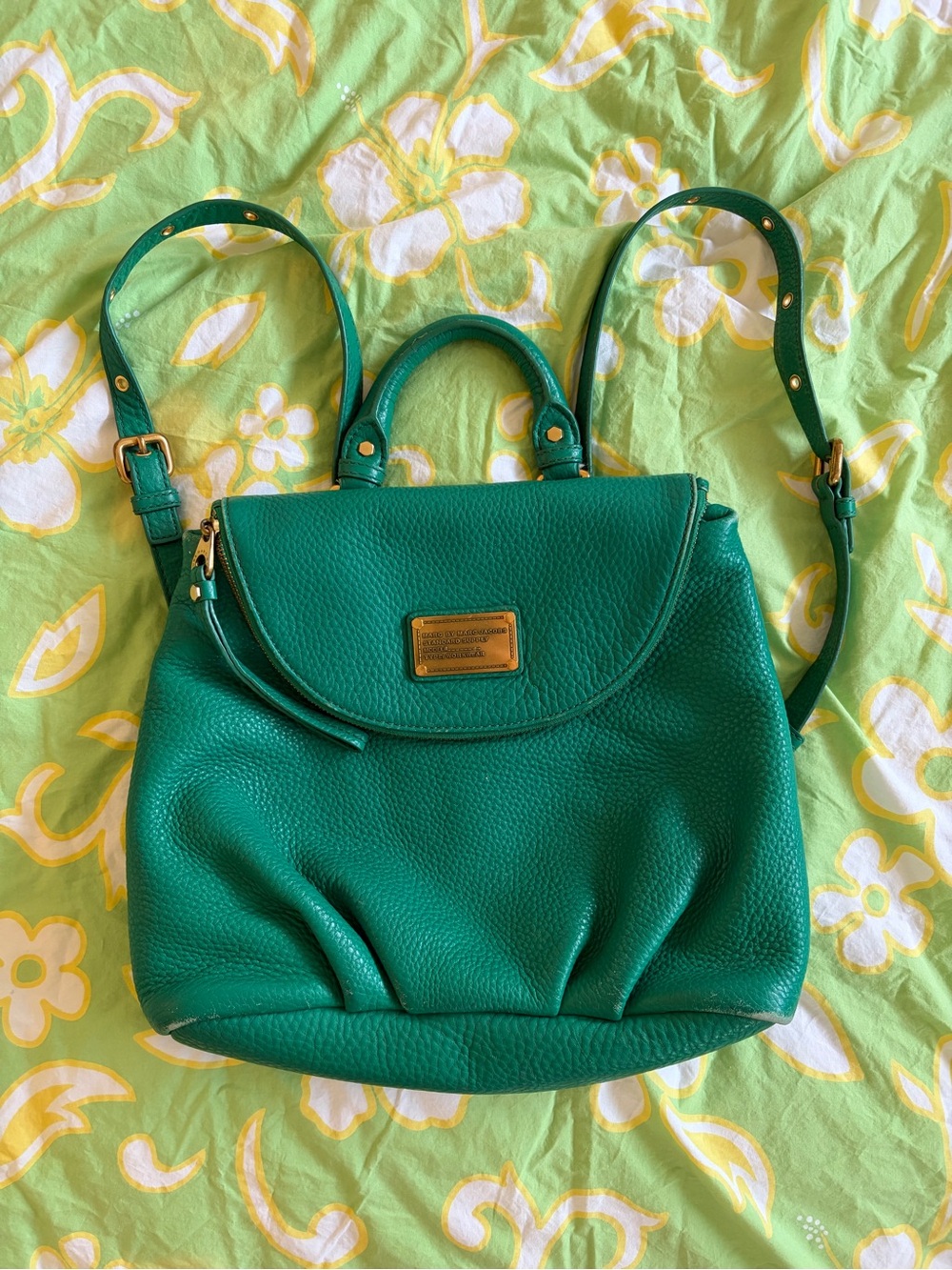 Marc by Marc Jacob’s green leather backpack